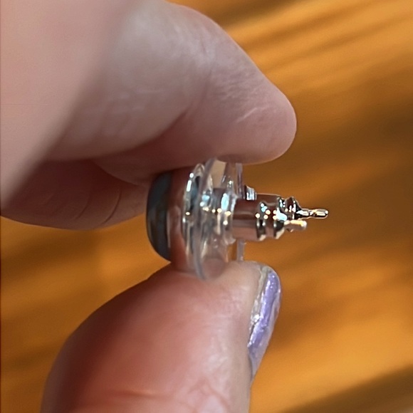 SS#9 Mojave Blue Turquoise Handcrafted Stud Earrings In Solid Sterling Silver - Picture 9 of 15